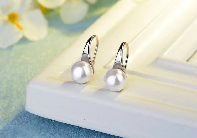 Soft Summer / Pure 925 Sterling Silver Earrings - Natural Freshwater Pearl Hook Dangle Earring von Color Compass – perfekt für deine Season Ohrring