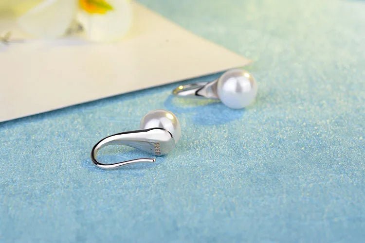 Soft Summer / Pure 925 Sterling Silver Earrings - Natural Freshwater Pearl Hook Dangle Earring von Color Compass – perfekt für deine Season Ohrring