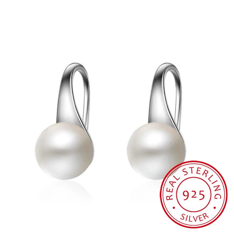 Soft Summer / Pure 925 Sterling Silver Earrings - Natural Freshwater Pearl Hook Dangle Earring von Color Compass – perfekt für deine Season Ohrring