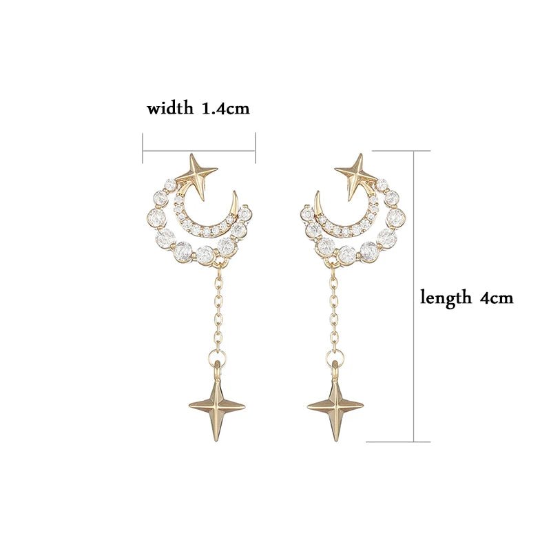 Spring / Trendy Stars Moon Earrings gold von Color Compass – perfekt für deine Season